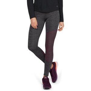 Under Armour Womens High Rise Leggings Size 2XL Heather Gray Colorblock Pull On